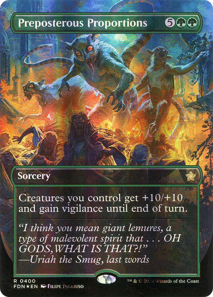 Preposterous Proportions (FDN-400) - Foundations (Borderless) Foil - Premium MTG Single from Wizards of the Coast - Just $8.46! Shop now at Game Crave Tournament Store
