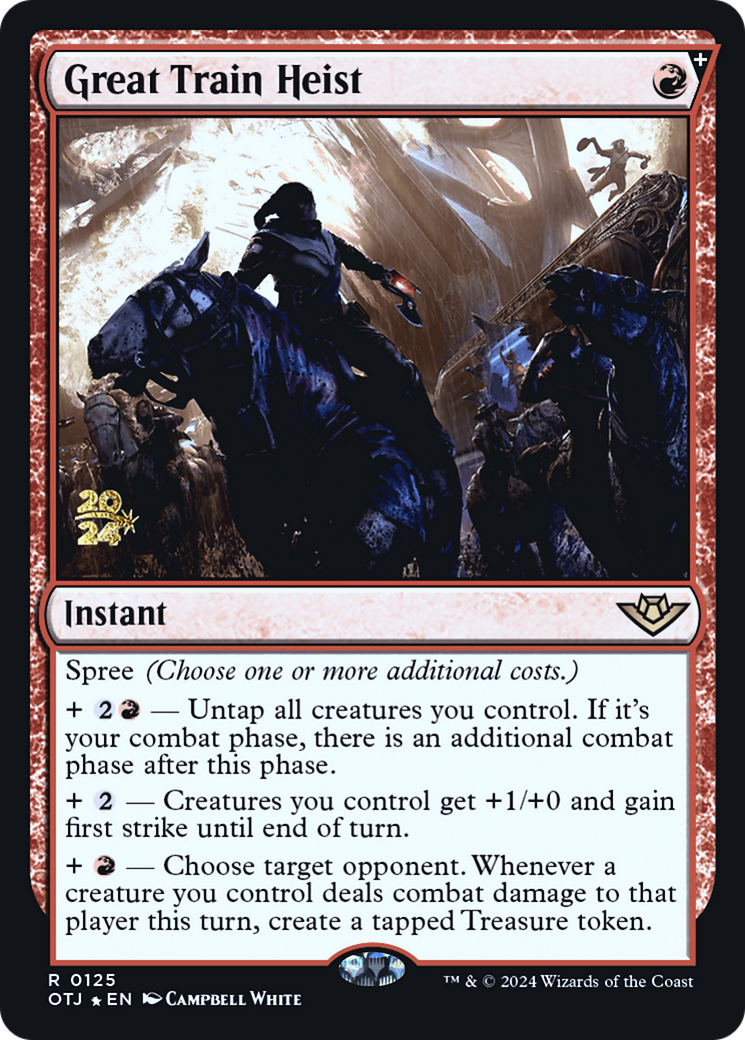 Great Train Heist (POTJ-125S) - Outlaws of Thunder Junction Promos Foil - Premium MTG Single from Wizards of the Coast - Just $2.94! Shop now at Game Crave Tournament Store