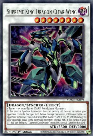 Supreme King Dragon Clear Wing (MZMI-EN059) - Maze of Millennia 1st Edition - Premium Yugioh Single from Konami - Just $0.25! Shop now at Game Crave Tournament Store