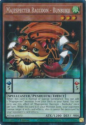 Majespecter Raccoon - Bunbuku (CR) (MZMI-EN072) - Maze of Millennia 1st Edition - Premium Yugioh Single from Konami - Just $9.30! Shop now at Game Crave Tournament Store