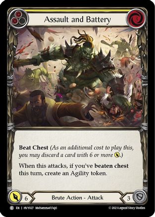 Assault and Battery (Yellow) (HVY027) - Heavy Hitters Rainbow Foil