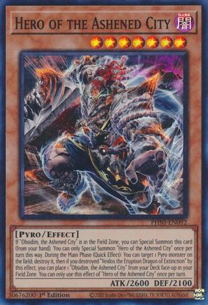 Hero of the Ashened City (PHNI-EN092) - Phantom Nightmare 1st Edition - Premium Yugioh Single from Konami - Just $0.26! Shop now at Game Crave Tournament Store