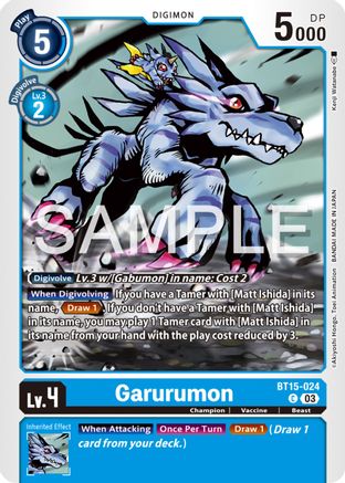 Garurumon (BT15-024) - Exceed Apocalypse - Premium Digimon Single from Bandai - Just $0.25! Shop now at Game Crave Tournament Store