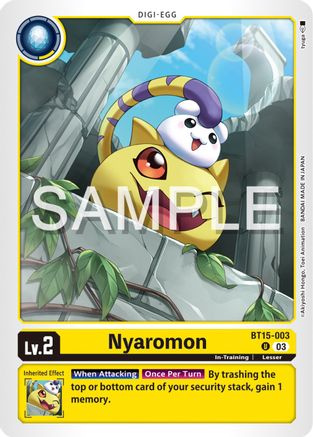Nyaromon (BT15-003) - Exceed Apocalypse - Premium Digimon Single from Bandai - Just $0.25! Shop now at Game Crave Tournament Store