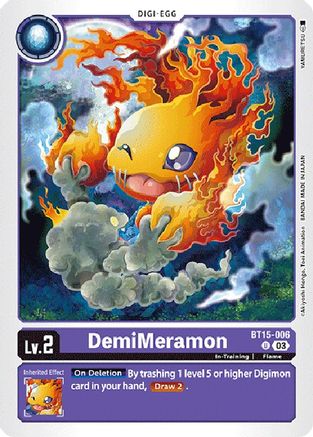 DemiMeramon (BT15-006) - Exceed Apocalypse - Premium Digimon Single from Bandai - Just $0.33! Shop now at Game Crave Tournament Store