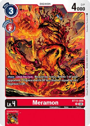 Meramon (BT15-009) - Exceed Apocalypse - Premium Digimon Single from Bandai - Just $0.25! Shop now at Game Crave Tournament Store