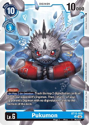 Pukumon (BT15-030) - Exceed Apocalypse - Premium Digimon Single from Bandai - Just $0.25! Shop now at Game Crave Tournament Store