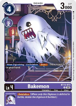 Bakemon (BT15-073) - Exceed Apocalypse - Premium Digimon Single from Bandai - Just $0.25! Shop now at Game Crave Tournament Store