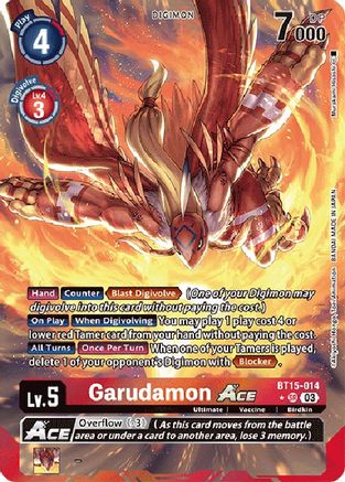 Garudamon Ace (Alternate Art) (BT15-014) - Exceed Apocalypse Foil - Premium Digimon Single from Bandai - Just $14.22! Shop now at Game Crave Tournament Store