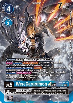 WereGarurumon Ace (Alternate Art) (BT15-026) - Exceed Apocalypse Foil - Premium Digimon Single from Bandai - Just $7.84! Shop now at Game Crave Tournament Store