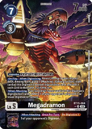 Megadramon (Alternate Art) (BT15-064) - Exceed Apocalypse Foil - Premium Digimon Single from Bandai - Just $16.11! Shop now at Game Crave Tournament Store