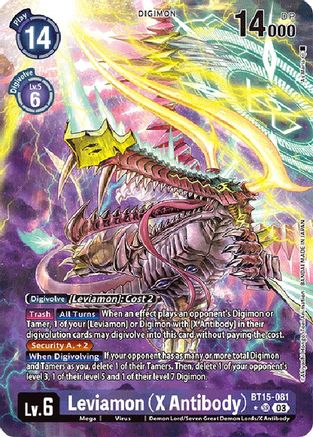 Leviamon (X Antibody) (Alternate Art) (BT15-081) - Exceed Apocalypse Foil - Premium Digimon Single from Bandai - Just $20.67! Shop now at Game Crave Tournament Store