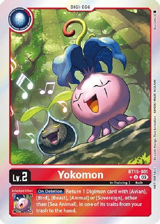 Yokomon (Exceed Apocalypse Box Promotion Pack) (BT15-001) - Exceed Apocalypse Foil - Premium Digimon Single from Bandai - Just $0.45! Shop now at Game Crave Tournament Store