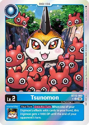 Tsunomon (Exceed Apocalypse Box Promotion Pack) (BT15-002) - Exceed Apocalypse Foil - Premium Digimon Single from Bandai - Just $0.66! Shop now at Game Crave Tournament Store