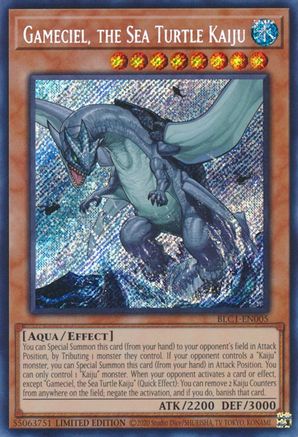 Gameciel, the Sea Turtle Kaiju (BLC1-EN005) - Battles of Legend: Chapter 1 Limited - Premium Yugioh Single from Konami - Just $2.93! Shop now at Game Crave Tournament Store