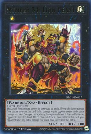Number 54: Lion Heart (BLC1-EN037) - Battles of Legend: Chapter 1 1st Edition - Premium Yugioh Single from Konami - Just $0.30! Shop now at Game Crave Tournament Store