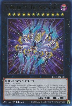 Number 77: The Seven Sins (BLC1-EN038) - Battles of Legend: Chapter 1 1st Edition - Premium Yugioh Single from Konami - Just $0.50! Shop now at Game Crave Tournament Store