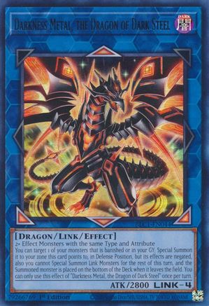 Darkness Metal, the Dragon of Dark Steel (BLC1-EN044) - Battles of Legend: Chapter 1 1st Edition - Premium Yugioh Single from Konami - Just $5.91! Shop now at Game Crave Tournament Store