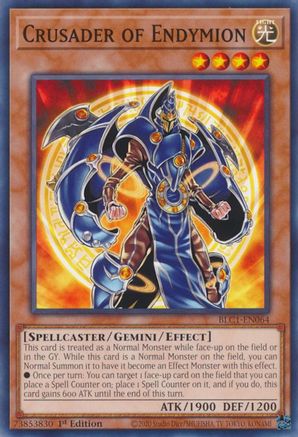 Crusader of Endymion (BLC1-EN064) - Battles of Legend: Chapter 1 1st Edition - Premium Yugioh Single from Konami - Just $0.25! Shop now at Game Crave Tournament Store