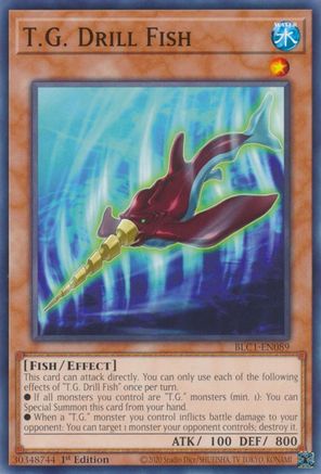 T.G. Drill Fish (BLC1-EN089) - Battles of Legend: Chapter 1 1st Edition - Premium Yugioh Single from Konami - Just $0.25! Shop now at Game Crave Tournament Store