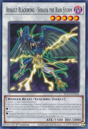 Assault Blackwing - Sohaya the Rain Storm (BLC1-EN144) - Battles of Legend: Chapter 1 1st Edition - Premium Yugioh Single from Konami - Just $0.25! Shop now at Game Crave Tournament Store