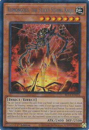 Kumongous, the Sticky String Kaiju (Silver) (BLC1-EN034) - Battles of Legend: Chapter 1 1st Edition - Premium Yugioh Single from Konami - Just $0.33! Shop now at Game Crave Tournament Store