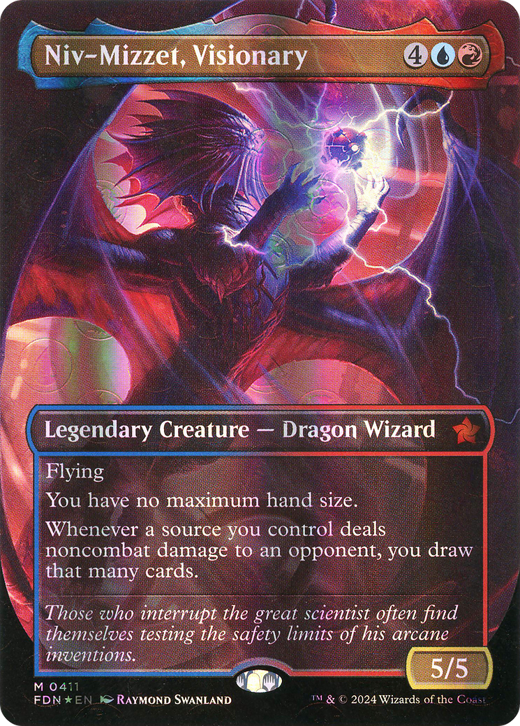 Niv-Mizzet, Visionary (FDN-411) - Foundations (Borderless) Foil - Premium MTG Single from Wizards of the Coast - Just $68.94! Shop now at Game Crave Tournament Store