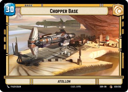 Chopper Base (30) - Spark of Rebellion - Premium Star Wars: Unlimited Single from Spark of Rebellion - Just $0.08! Shop now at Game Crave Tournament Store