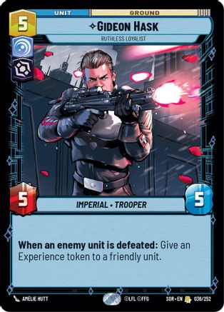 Gideon Hask - Ruthless Loyalist (SPARK OF REBELLION) Foil - Premium Star Wars: Unlimited Single from Spark of Rebellion - Just $0.27! Shop now at Game Crave Tournament Store