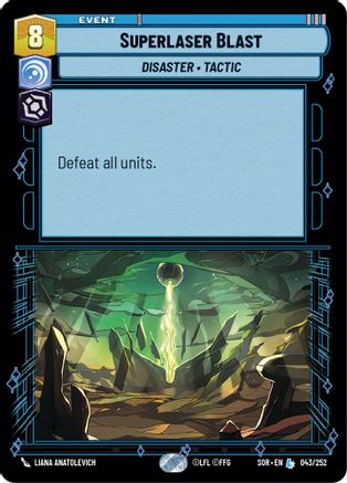 Superlaser Blast (SPARK OF REBELLION) Foil - Premium Star Wars: Unlimited Single from Spark of Rebellion - Just $3.58! Shop now at Game Crave Tournament Store