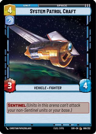 System Patrol Craft (066/252) - Spark of Rebellion Foil - Premium Star Wars: Unlimited Single from Spark of Rebellion - Just $0.08! Shop now at Game Crave Tournament Store