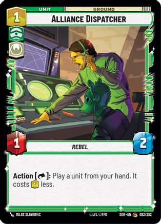 Alliance Dispatcher (SPARK OF REBELLION) Foil - Premium Star Wars: Unlimited Single from Spark of Rebellion - Just $0.08! Shop now at Game Crave Tournament Store