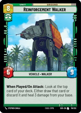 Reinforcement Walker (SPARK OF REBELLION) Foil - Premium Star Wars: Unlimited Single from Spark of Rebellion - Just $0.12! Shop now at Game Crave Tournament Store