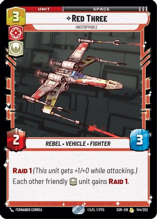 Red Three - Unstoppable (SPARK OF REBELLION) Foil - Premium Star Wars: Unlimited Single from Spark of Rebellion - Just $1.29! Shop now at Game Crave Tournament Store