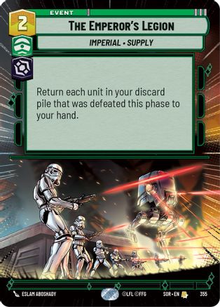 The Emperor's Legion (Hyperspace) (SPARK OF REBELLION) - Premium Star Wars: Unlimited Single from Spark of Rebellion - Just $0.25! Shop now at Game Crave Tournament Store