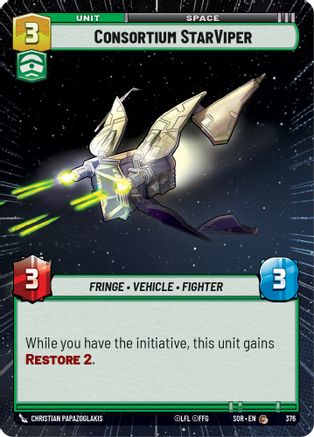Consortium StarViper (Hyperspace) (SPARK OF REBELLION) - Premium Star Wars: Unlimited Single from Spark of Rebellion - Just $0.08! Shop now at Game Crave Tournament Store