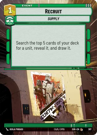 Recruit (Hyperspace) (SPARK OF REBELLION) Foil - Premium Star Wars: Unlimited Single from Spark of Rebellion - Just $0.08! Shop now at Game Crave Tournament Store