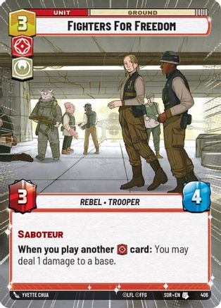 Fighters For Freedom (Hyperspace) (SPARK OF REBELLION) Foil - Premium Star Wars: Unlimited Single from Spark of Rebellion - Just $0.91! Shop now at Game Crave Tournament Store