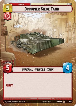 Occupier Siege Tank (Hyperspace) (SPARK OF REBELLION) Foil - Premium Star Wars: Unlimited Single from Spark of Rebellion - Just $0.09! Shop now at Game Crave Tournament Store