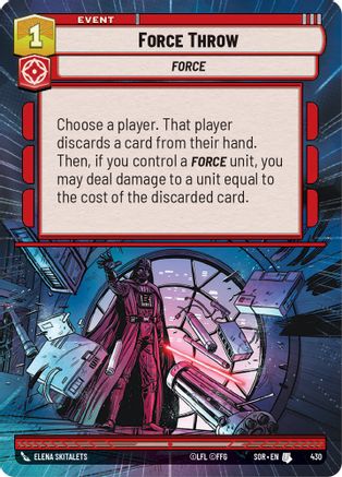 Force Throw (Hyperspace) (SPARK OF REBELLION) - Premium Star Wars: Unlimited Single from Spark of Rebellion - Just $3.13! Shop now at Game Crave Tournament Store