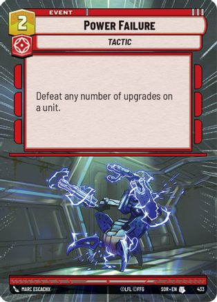 Power Failure (Hyperspace) (SPARK OF REBELLION) - Premium Star Wars: Unlimited Single from Spark of Rebellion - Just $0.10! Shop now at Game Crave Tournament Store