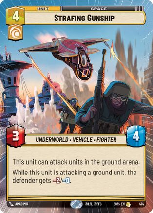 Strafing Gunship (Hyperspace) (SPARK OF REBELLION) - Premium Star Wars: Unlimited Single from Spark of Rebellion - Just $0.63! Shop now at Game Crave Tournament Store