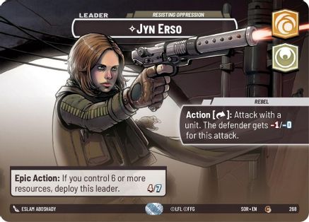 Jyn Erso - Resisting Oppression (Showcase) (SPARK OF REBELLION) Foil - Premium Star Wars: Unlimited Single from Spark of Rebellion - Just $17.24! Shop now at Game Crave Tournament Store