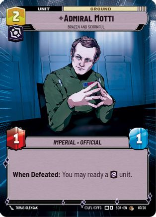 Admiral Motti - Brazen and Scornful (Hyperspace) (SPARK OF REBELLION: WEEKLY PLAY PROMOS) - Premium Star Wars: Unlimited Single from Weekly Play Promos - Just $0.08! Shop now at Game Crave Tournament Store