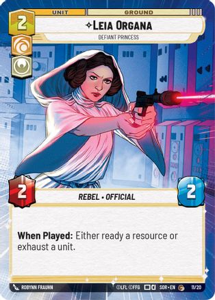 Leia Organa - Defiant Princess (Hyperspace) (SPARK OF REBELLION: WEEKLY PLAY PROMOS) - Premium Star Wars: Unlimited Single from Weekly Play Promos - Just $0.12! Shop now at Game Crave Tournament Store