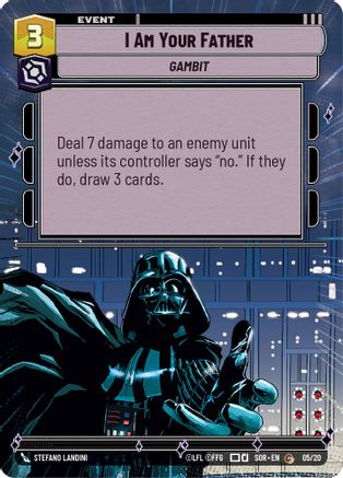 I Am Your Father (Hyperspace) (SPARK OF REBELLION: WEEKLY PLAY PROMOS) - Premium Star Wars: Unlimited Single from Weekly Play Promos - Just $0.10! Shop now at Game Crave Tournament Store