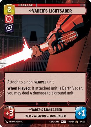 Vader's Lightsaber (Hyperspace) (SPARK OF REBELLION: WEEKLY PLAY PROMOS) - Premium Star Wars: Unlimited Single from Weekly Play Promos - Just $0.08! Shop now at Game Crave Tournament Store