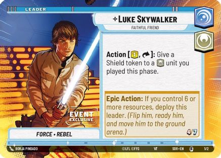 Luke Skywalker - Faithful Friend (Hyperspace) (EVENT EXCLUSIVE PROMOS) - Premium Star Wars: Unlimited Single from Event Exclusive Promos - Just $4.27! Shop now at Game Crave Tournament Store