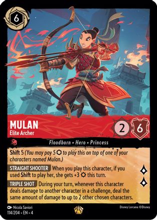 Mulan - Elite Archer (114/204) - Ursulas Return - Premium Lorcana Single from Ursula's Return - Just $2.65! Shop now at Game Crave Tournament Store