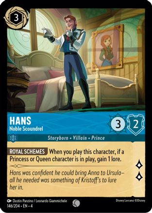 Hans - Noble Scoundrel (146/204) - Ursulas Return - Premium Lorcana Single from Ursula's Return - Just $0.25! Shop now at Game Crave Tournament Store